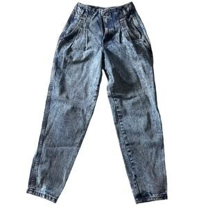 Vintage Chic women’s jeans sz 5 acid washed high waisted mom pleats Rav Retro